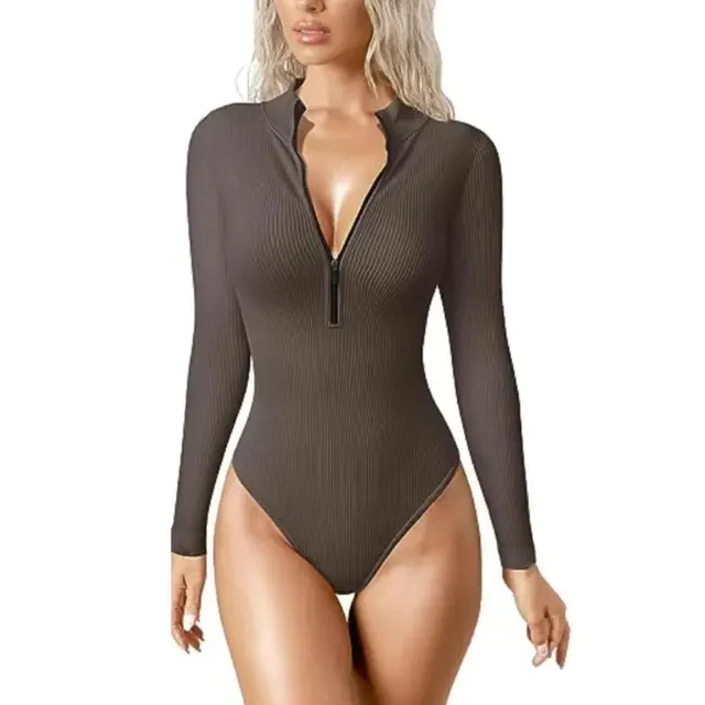 Snached Waist Zip-Up Bodysuit